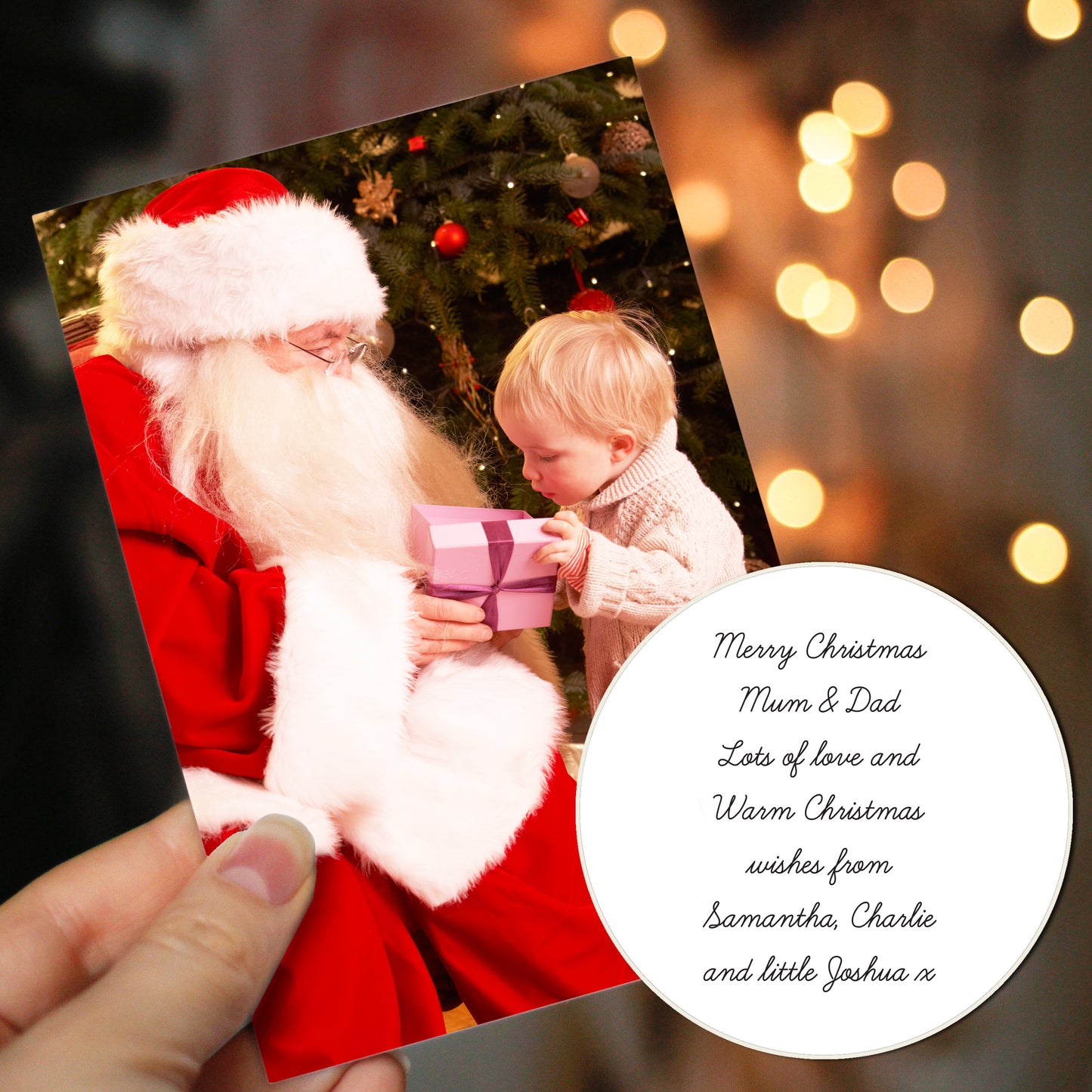 Personalised Photo Upload Card - Cursive Font - MK&JD Gifts