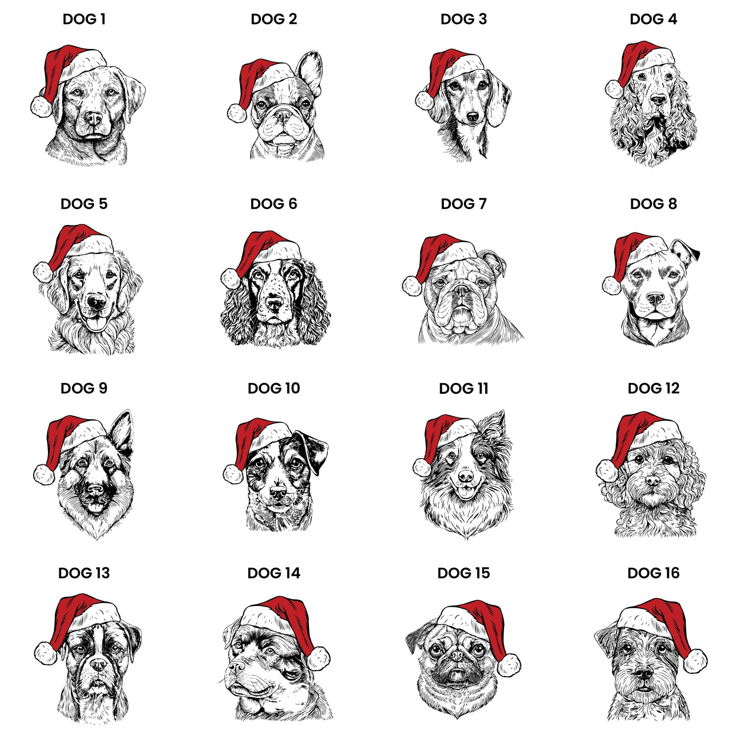 Personalised Dog Breed Christmas Card - MK&JD Gifts