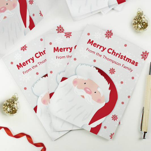 Personalised Pack of 10 Christmas Cards - Santa - MK&JD Gifts