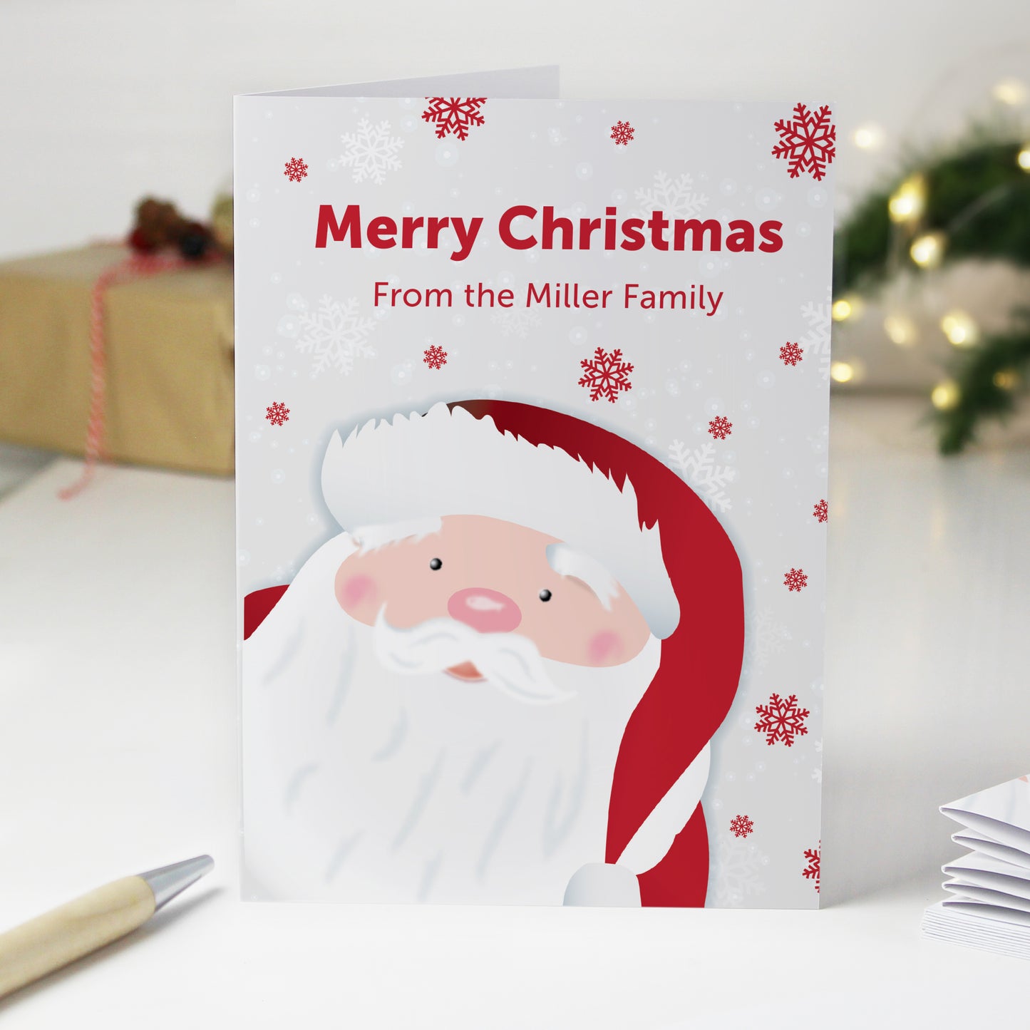 Personalised Pack of 10 Christmas Cards - Santa - MK&JD Gifts