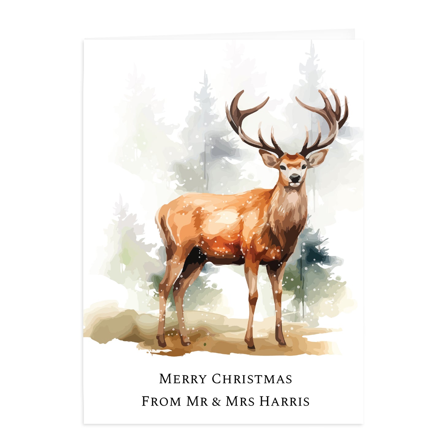 Personalised Pack of 10 Christmas Cards - Stag - MK&JD Gifts