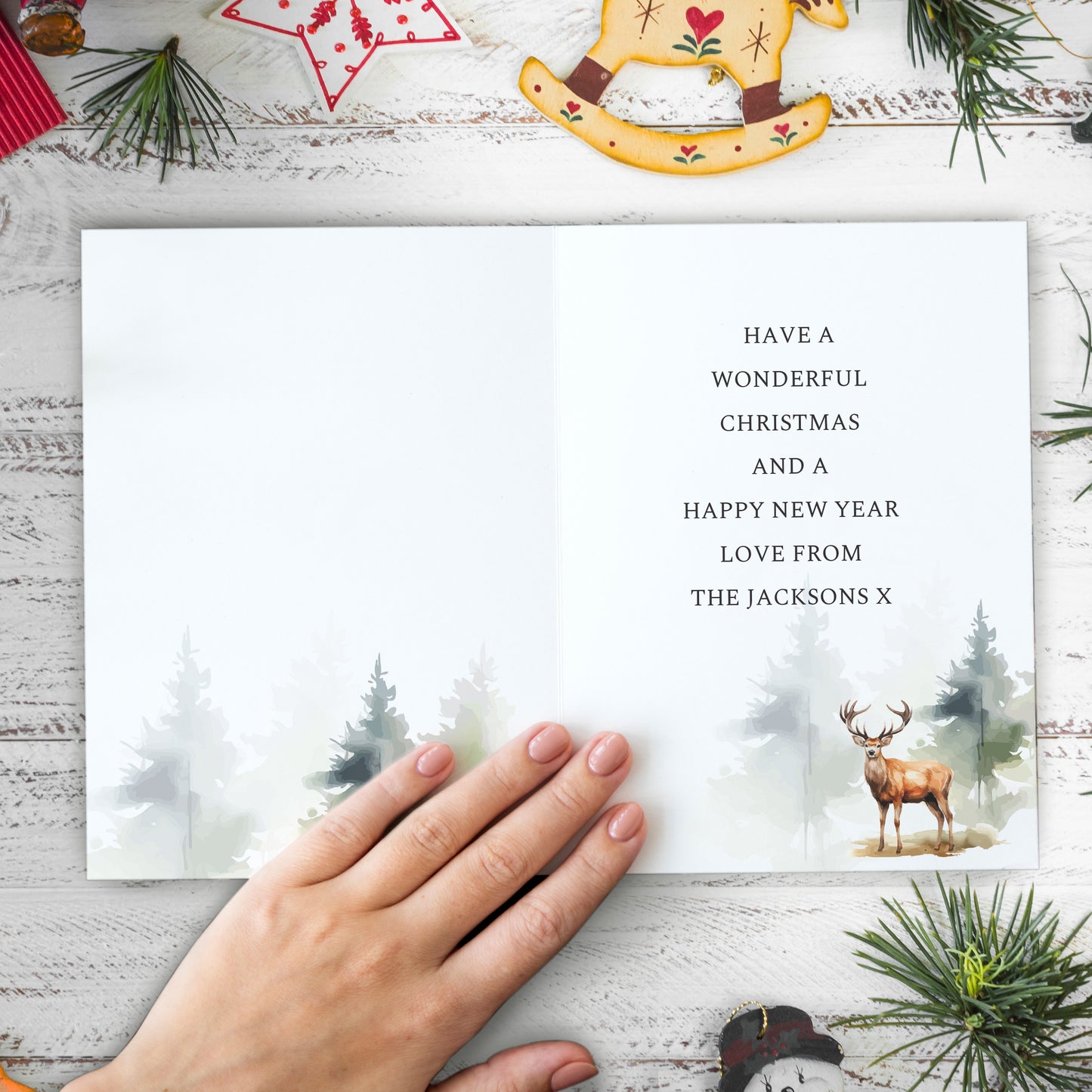 Personalised Pack of 10 Christmas Cards - Stag - MK&JD Gifts