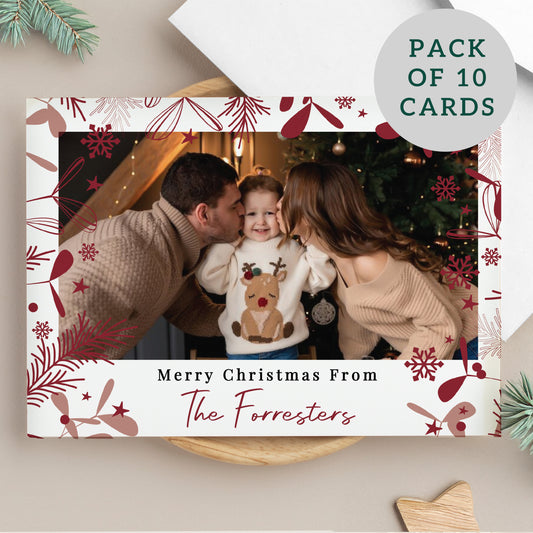 Personalised Photo Upload Pack of 10 Christmas Cards - MK&JD Gifts