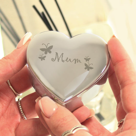 Mum Butterflies Heart Trinket Box - MK&JD Gifts