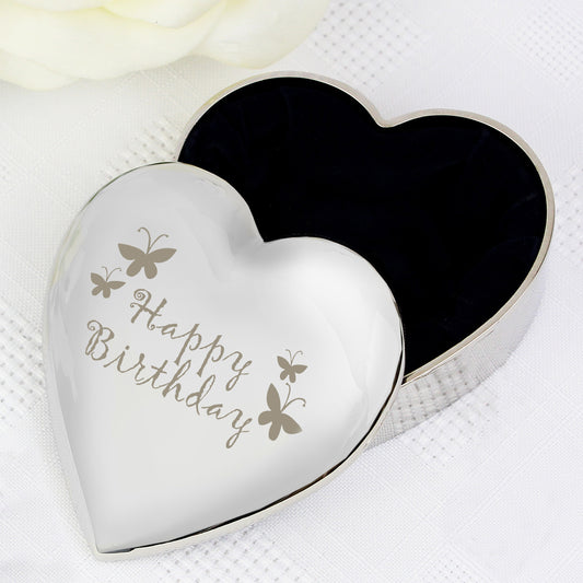 Happy Birthday Butterfly Heart Trinket Box - MK&JD Gifts