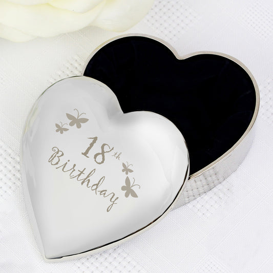 18th Butterflies Heart Trinket Box - MK&JD Gifts