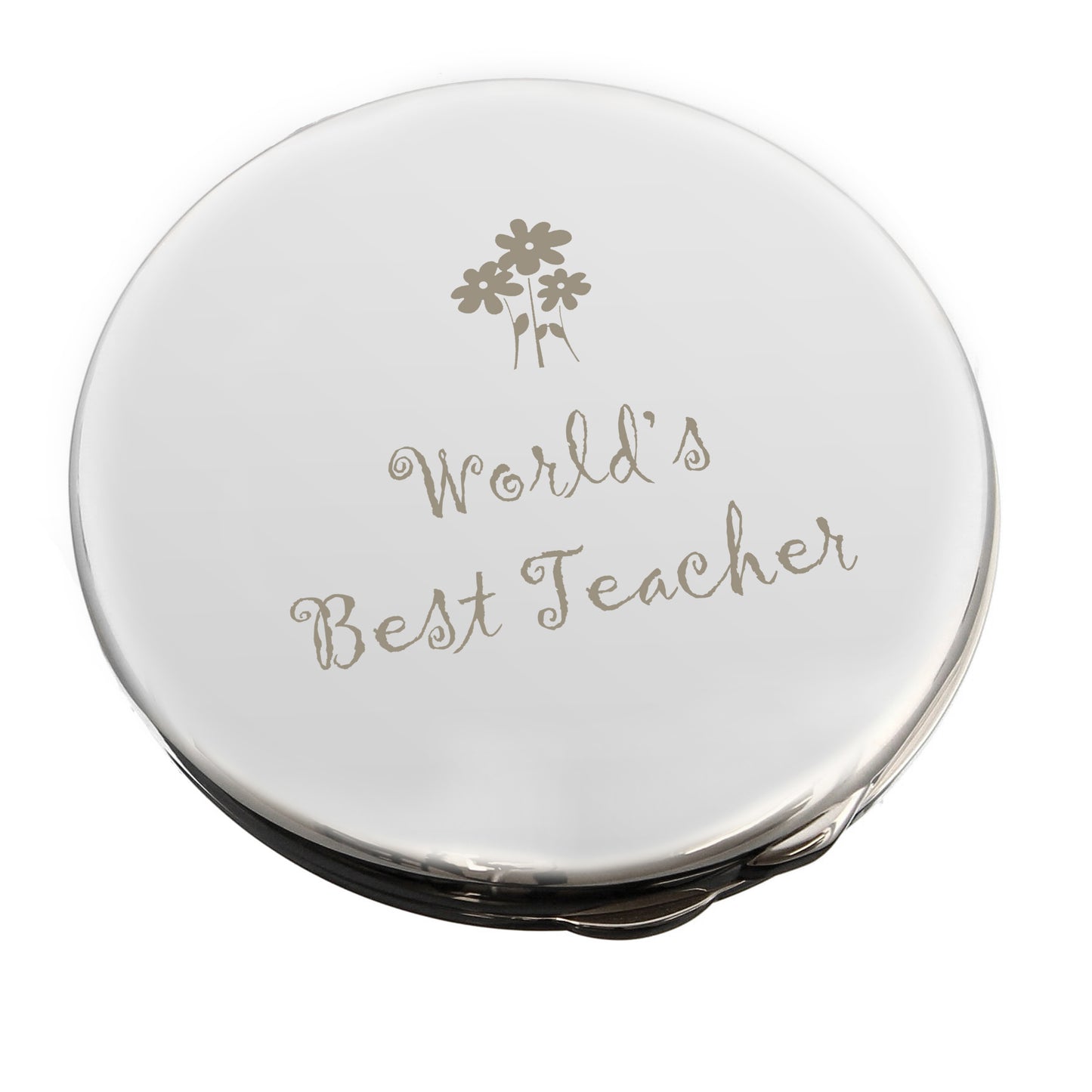 Worlds Best Teacher Round Compact Mirror - MK&JD Gifts