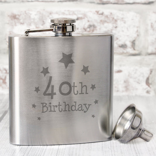 40th Birthday Hip Flask - MK&JD Gifts