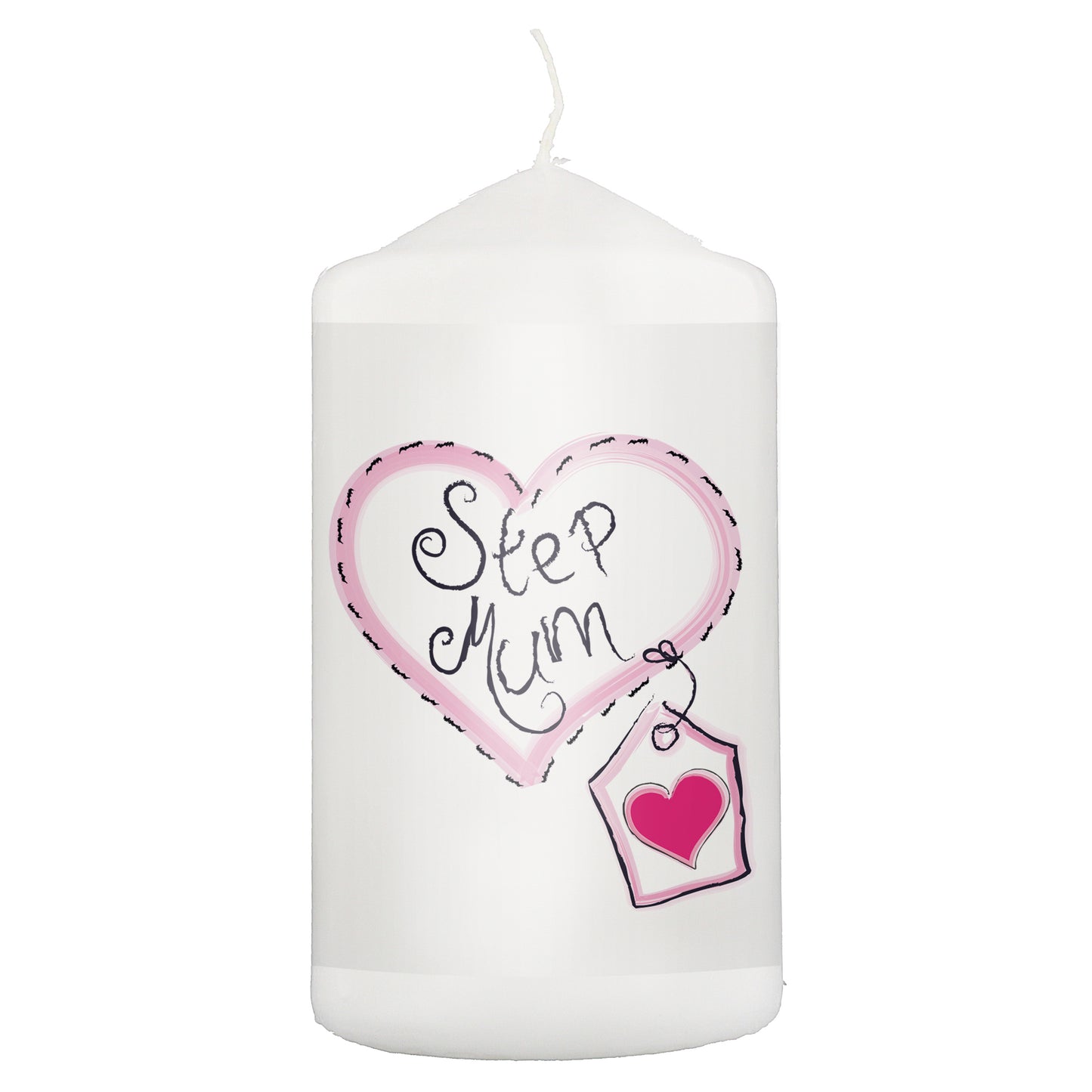 Step Mum Heart Stitch Pillar Candle - MK&JD Gifts