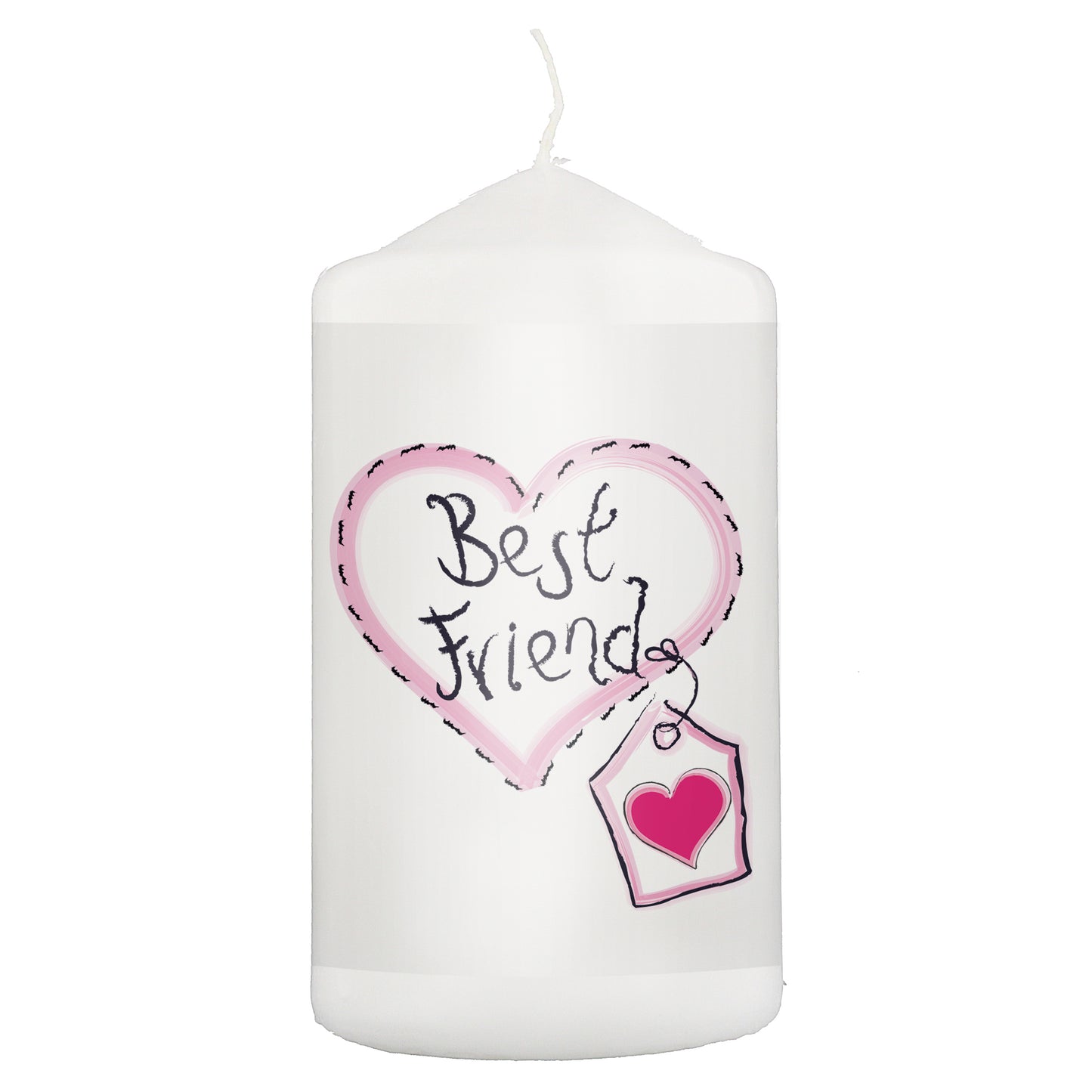Best Friend Heart Stitch Pillar Candle - MK&JD Gifts