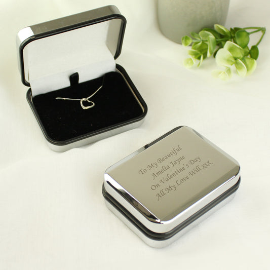 Personalised Box With Sterling Silver Heart Necklace - MK&JD Gifts