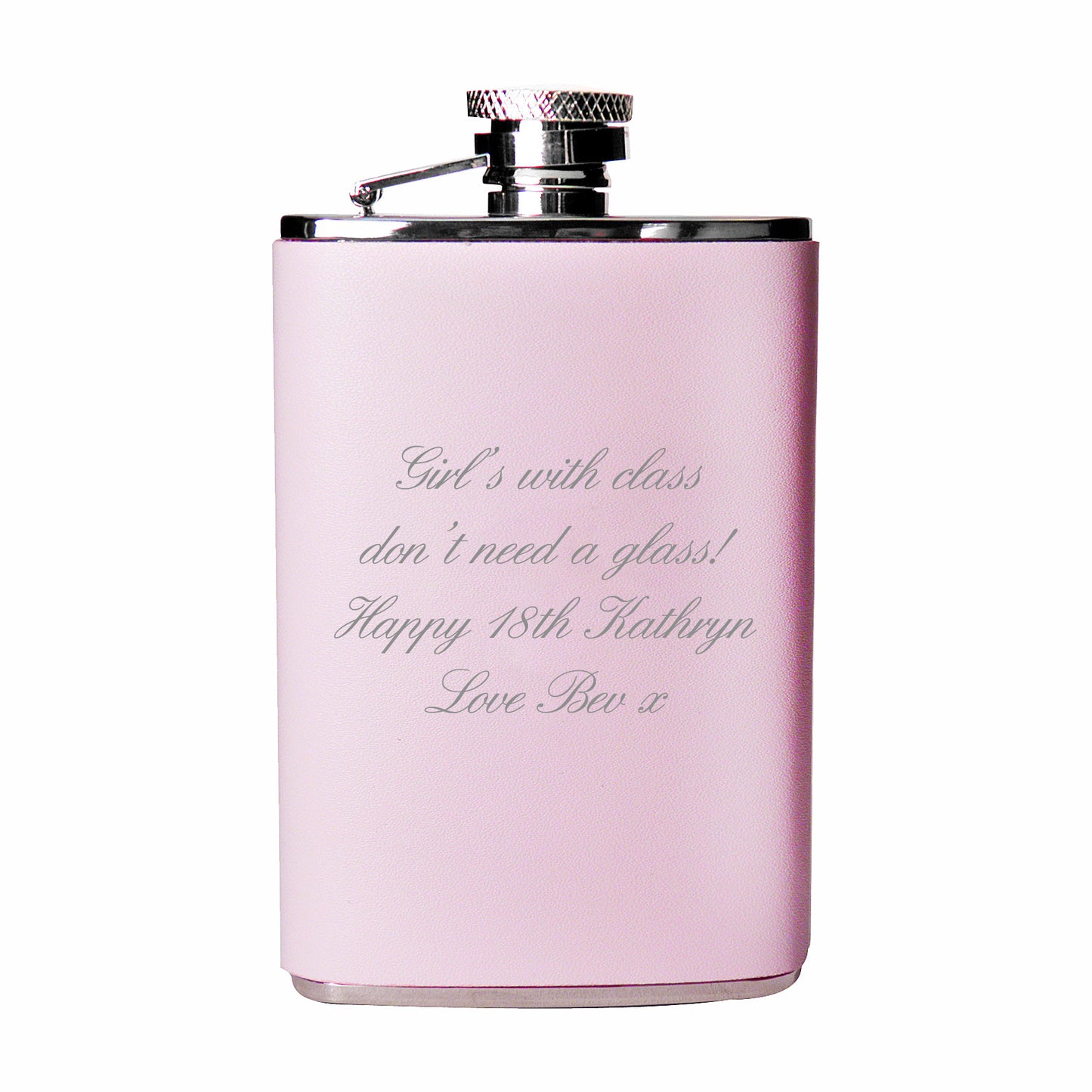 Personalised Pink Hip Flask - MK&JD Gifts