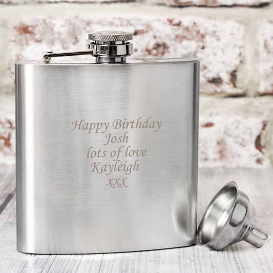 Personalised Boxed Stainless Steel Hip Flask - MK&JD Gifts