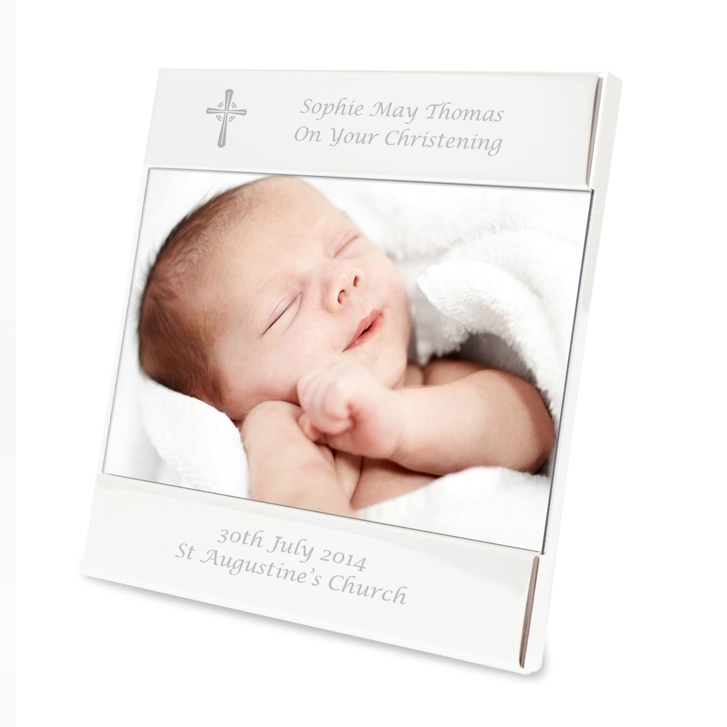 Personalised Silver Cross 6x4 Photo Frame - MK&JD Gifts