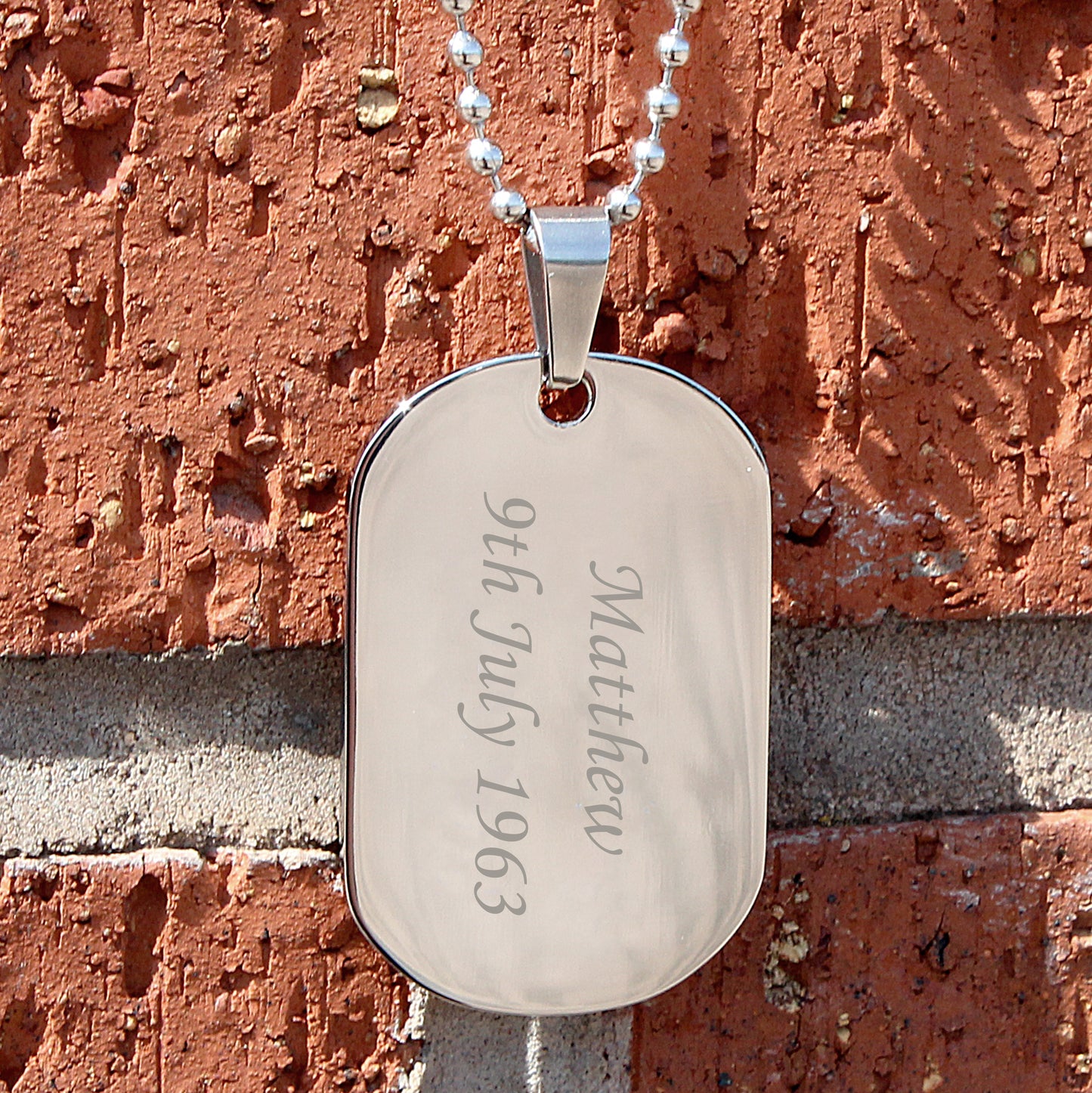 Personalised Stainless Steel Dog Tag Necklace - MK&JD Gifts