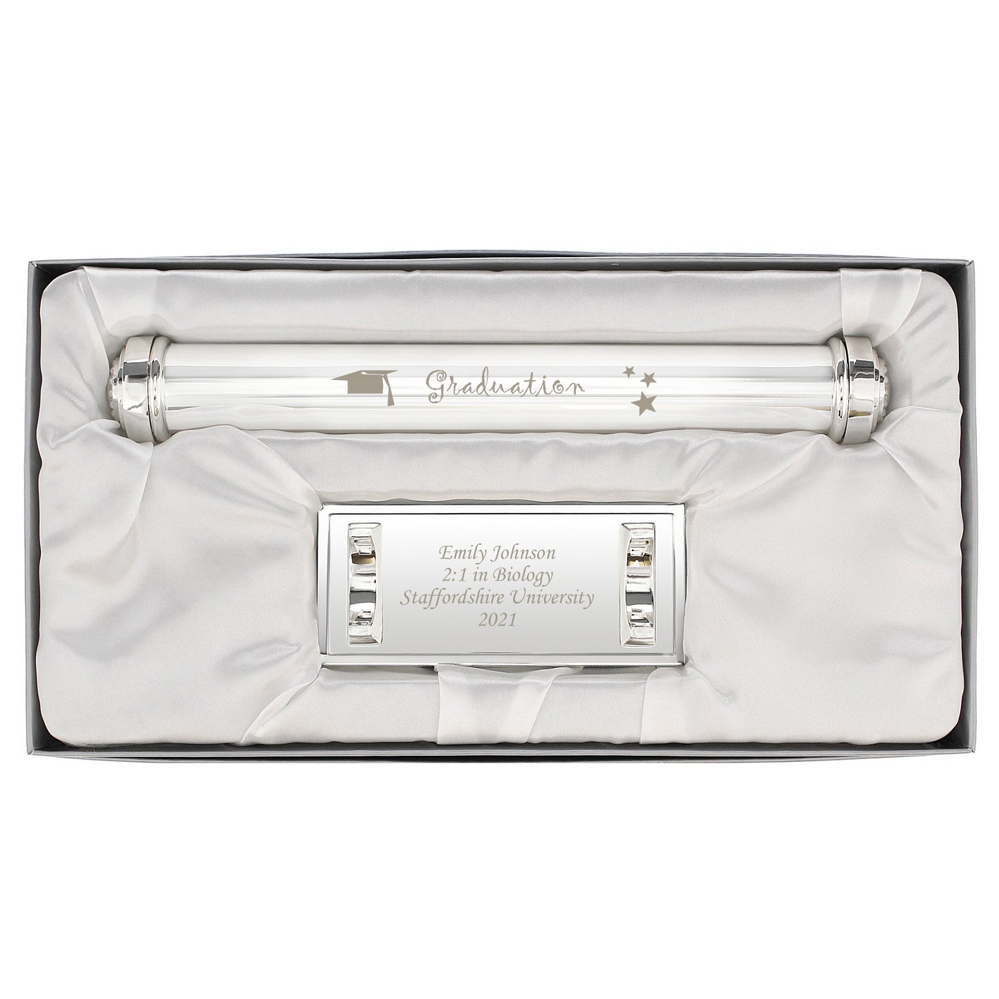 Personalised Graduation Silver Plated Certificate Holder - MK&JD Gifts