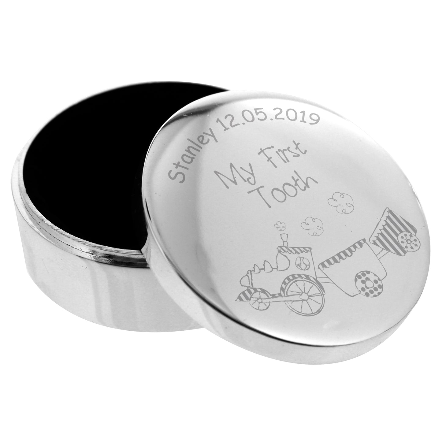 Personalised Train My First Tooth Trinket Box - MK&JD Gifts