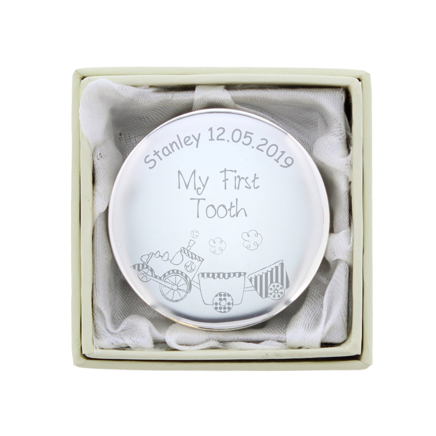 Personalised Train My First Tooth Trinket Box - MK&JD Gifts