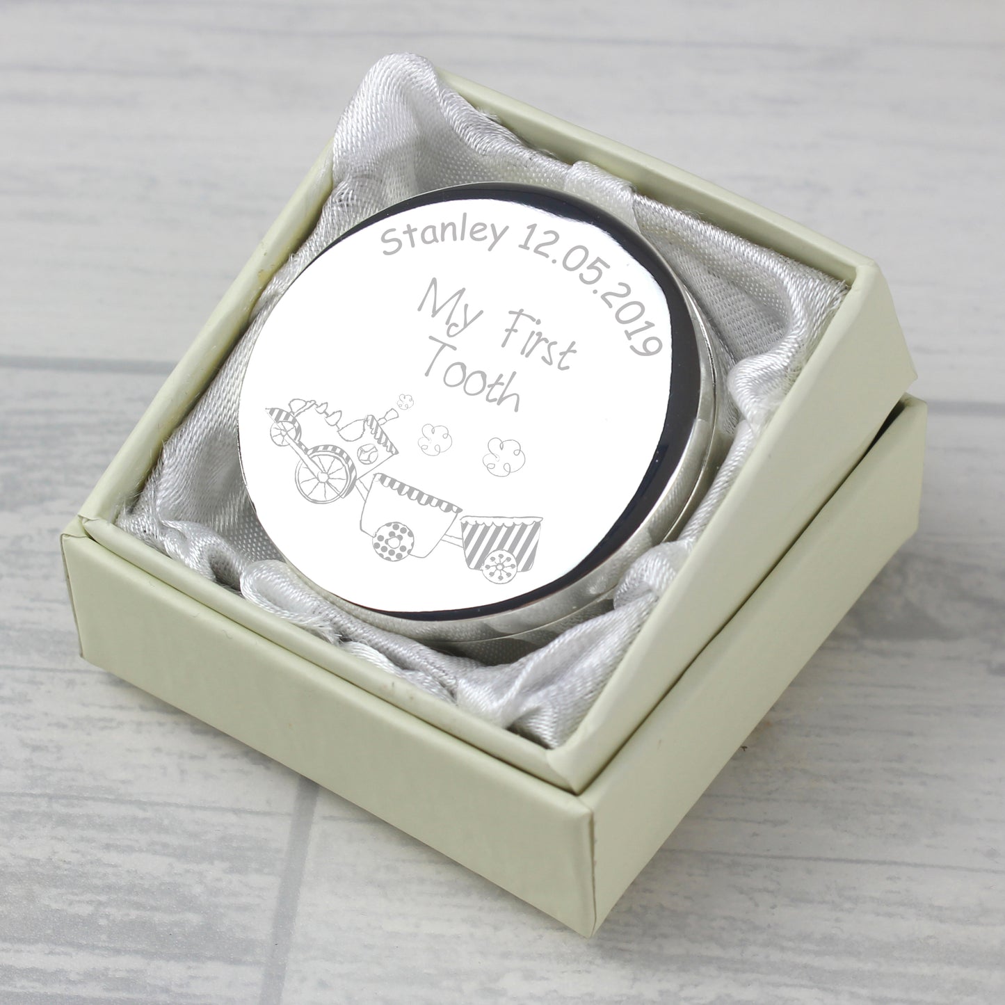 Personalised Train My First Tooth Trinket Box - MK&JD Gifts