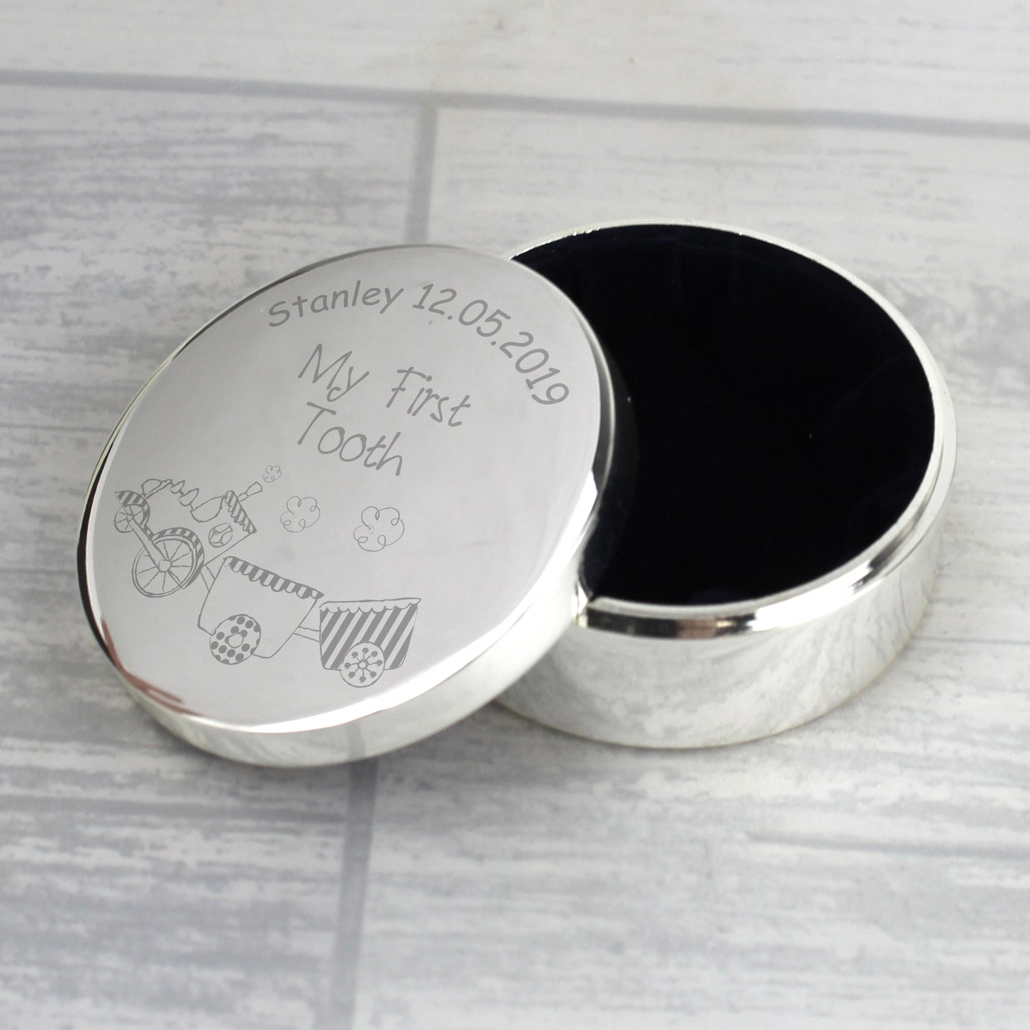 Personalised Train My First Tooth Trinket Box - MK&JD Gifts