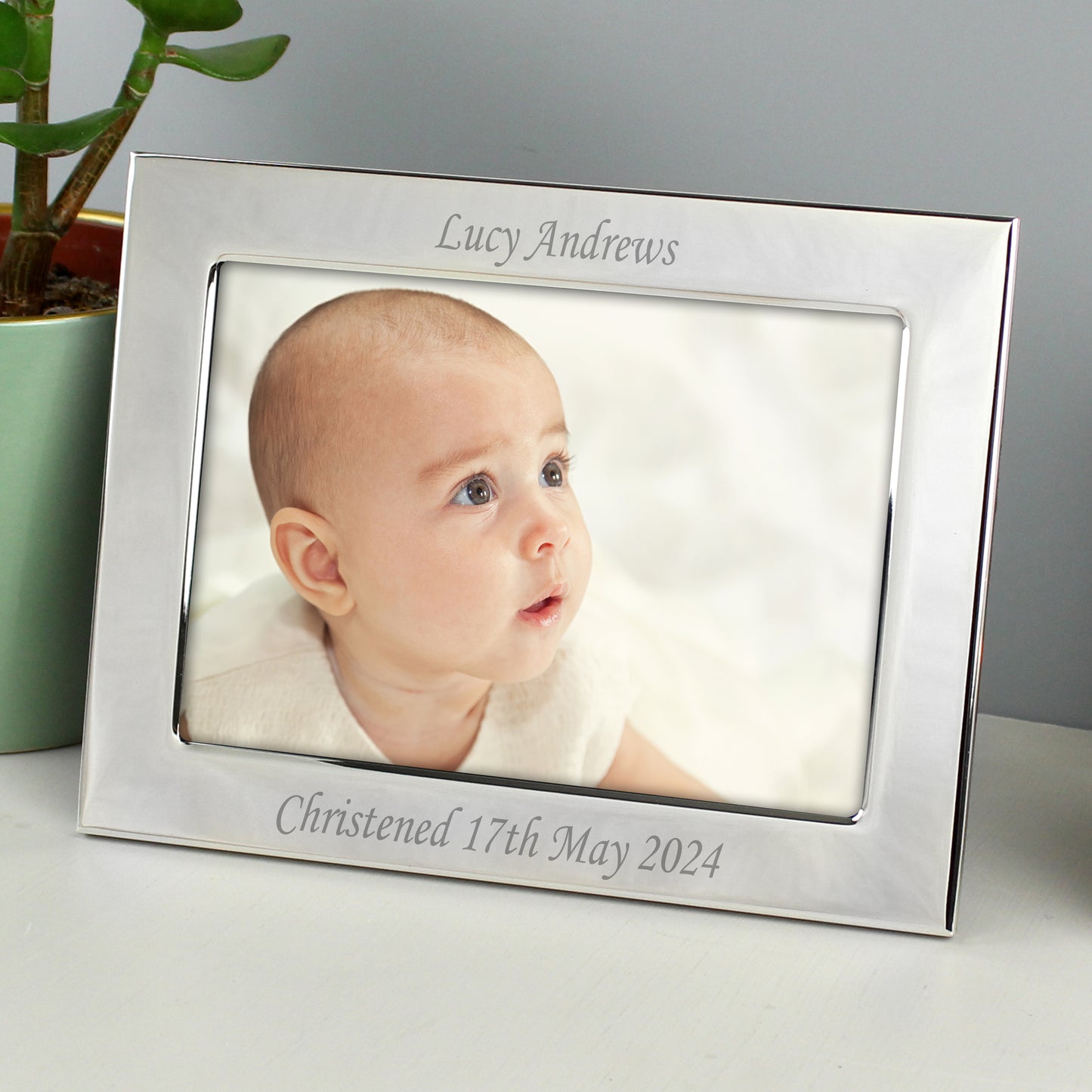 Personalised Silver Plated 6x4 Landscape Photo Frame - MK&JD Gifts