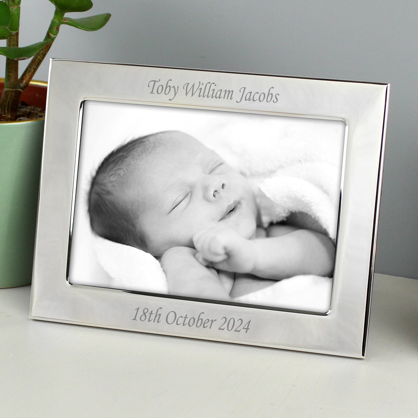 Personalised Silver Plated 6x4 Landscape Photo Frame - MK&JD Gifts