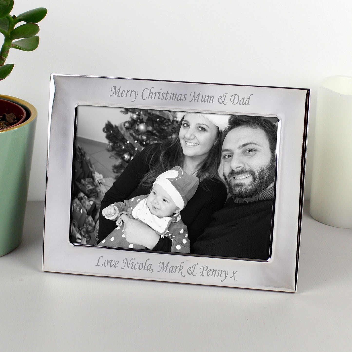 Personalised Silver Plated 6x4 Landscape Photo Frame - MK&JD Gifts