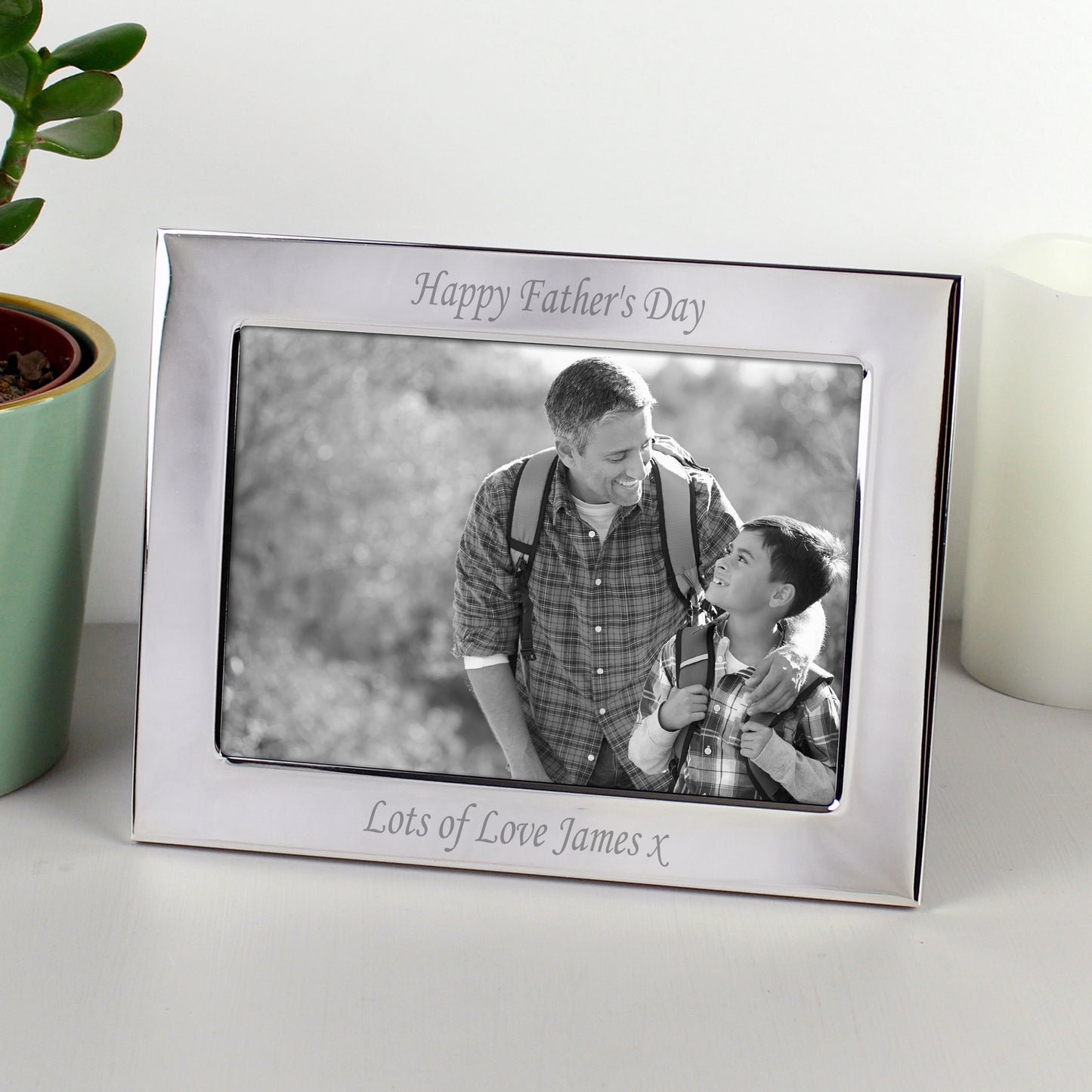 Personalised Silver Plated 6x4 Landscape Photo Frame - MK&JD Gifts