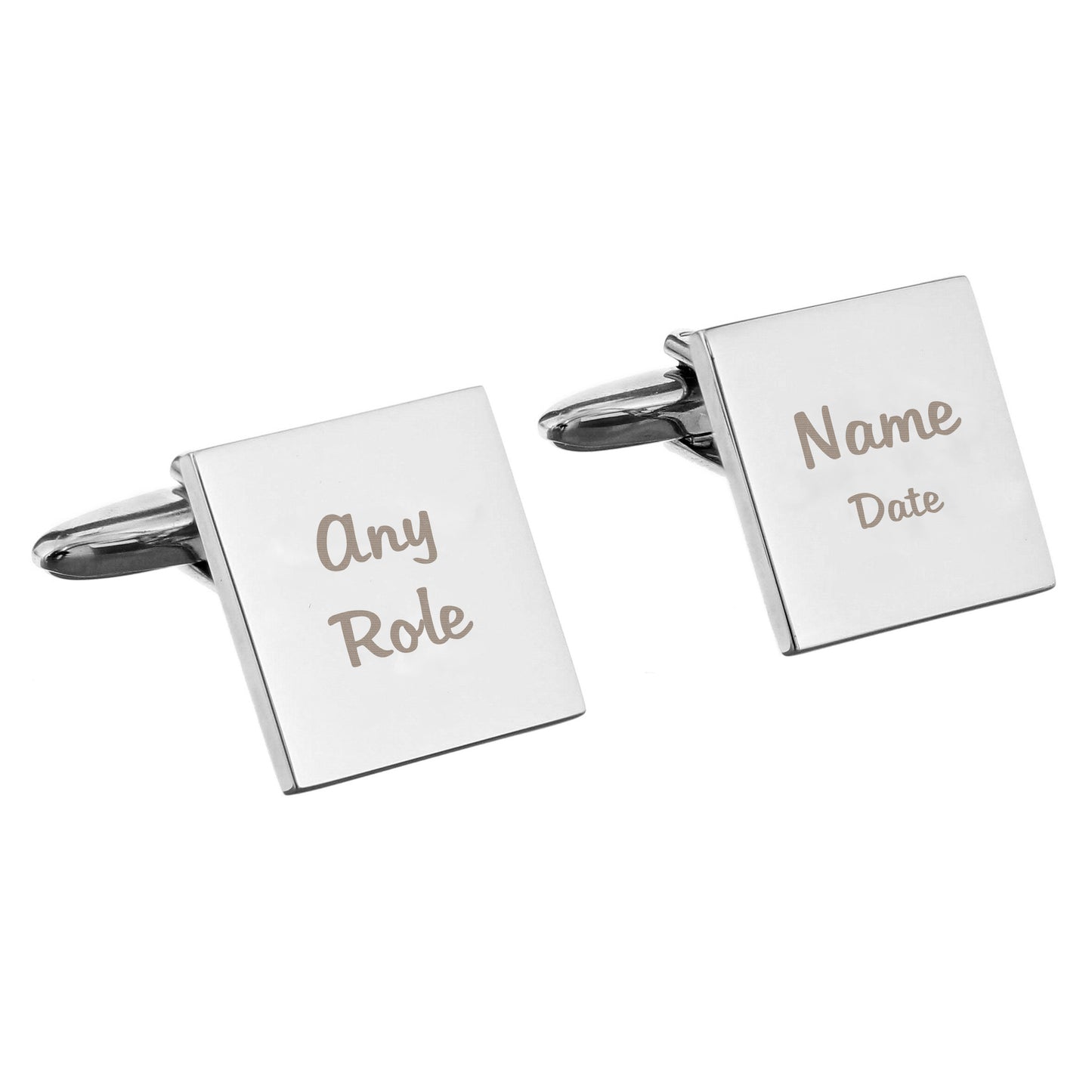 Personalised Wedding Role Square Cufflinks - 2 line - MK&JD Gifts
