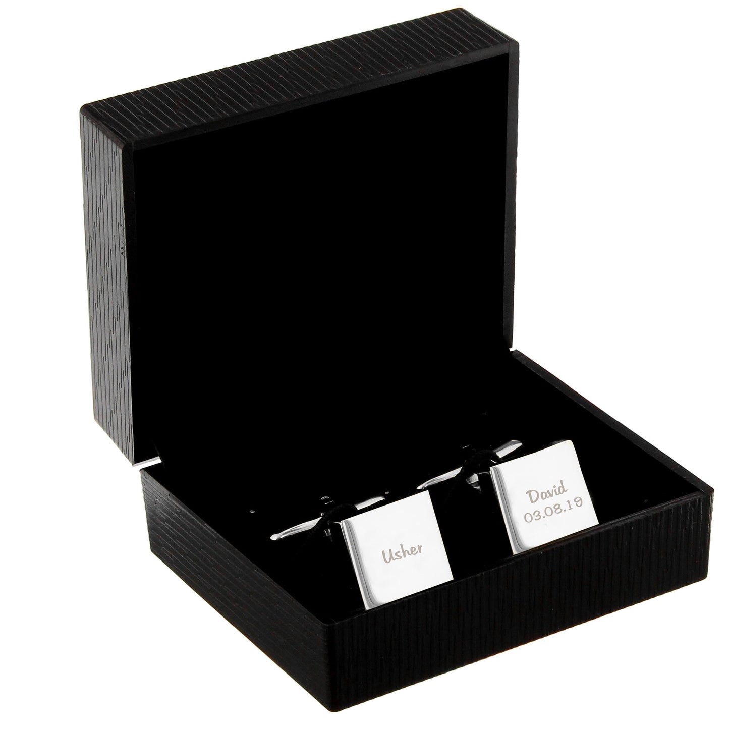 Personalised Wedding Role Square Cufflinks -1 line - MK&JD Gifts