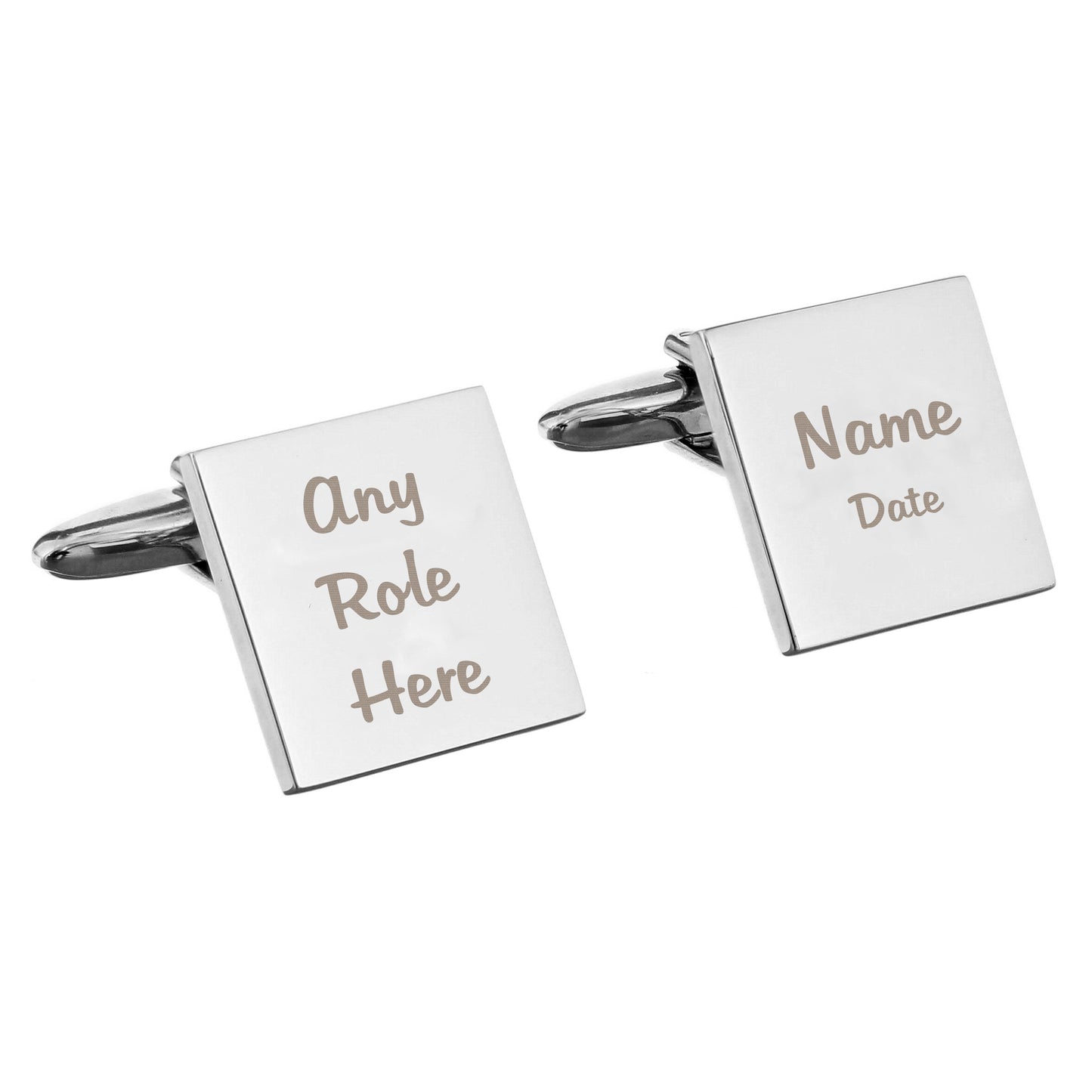 Personalised Wedding Role Square Cufflinks -3 lines - MK&JD Gifts