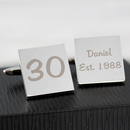 Personalised Birthday Big Age Cufflinks - MK&JD Gifts