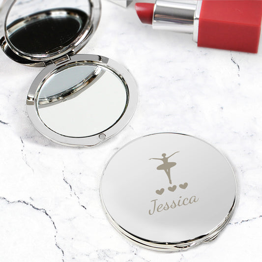 Personalised Ballerina Compact Mirror - MK&JD Gifts