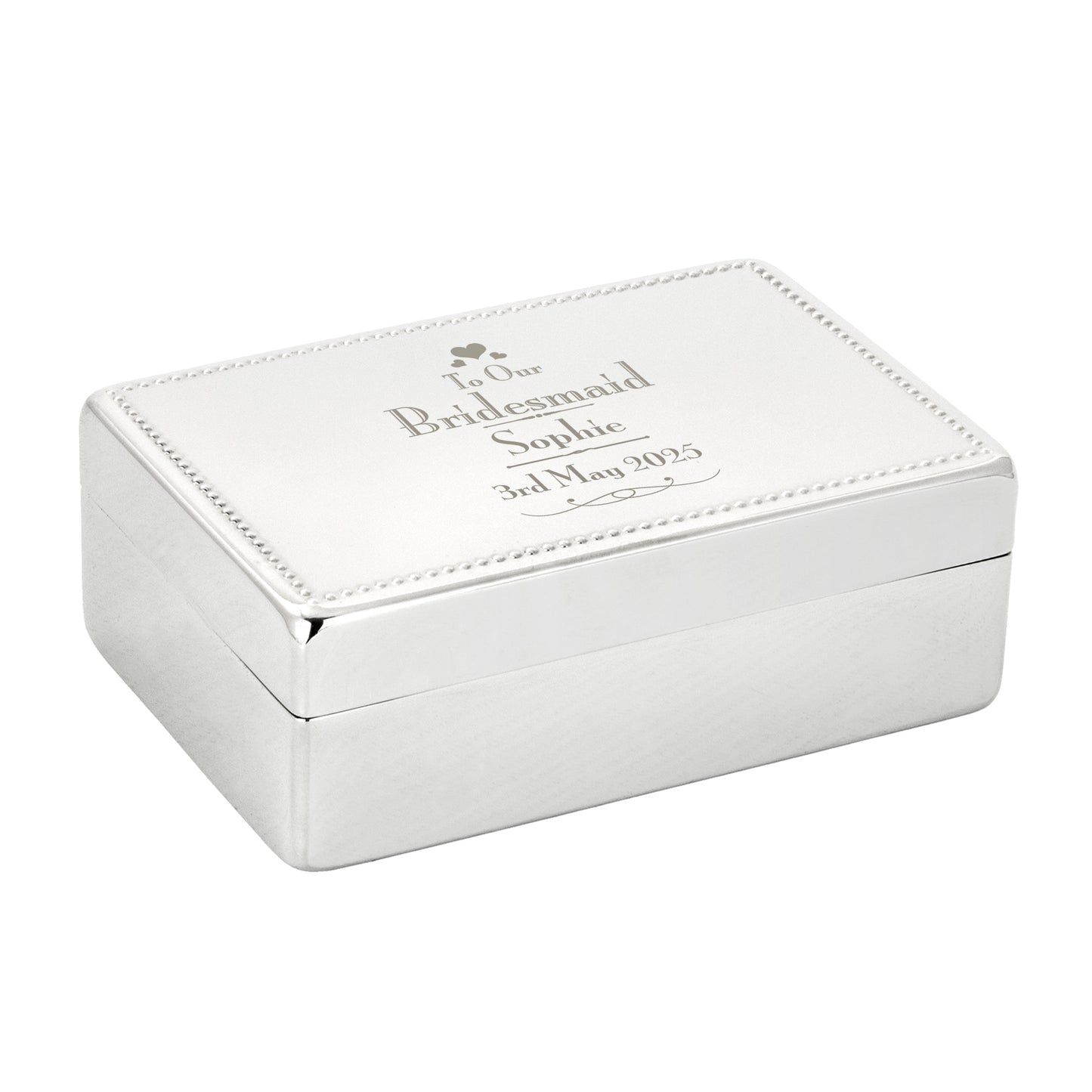 Personalised Decorative Wedding Bridesmaid Jewellery Box - MK&JD Gifts