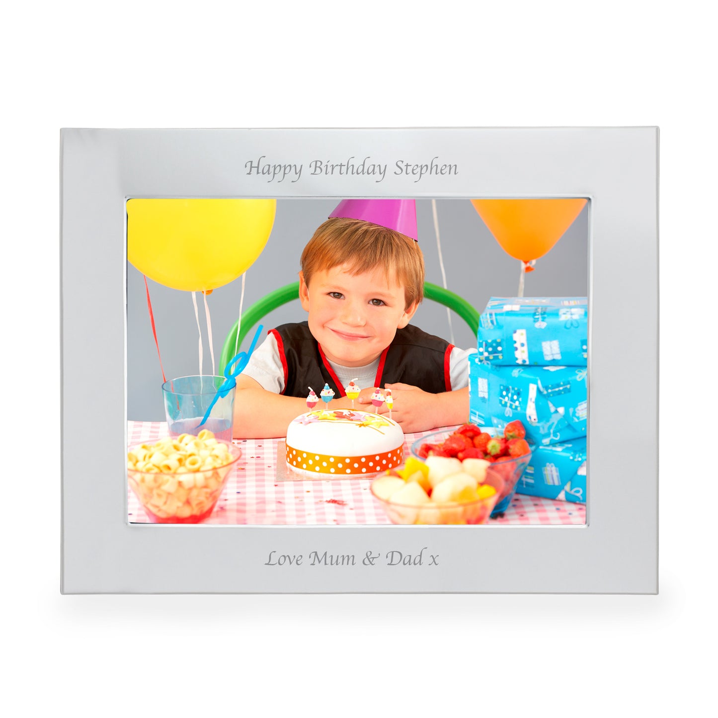 Personalised Silver 5x7 Landscape Photo Frame - MK&JD Gifts