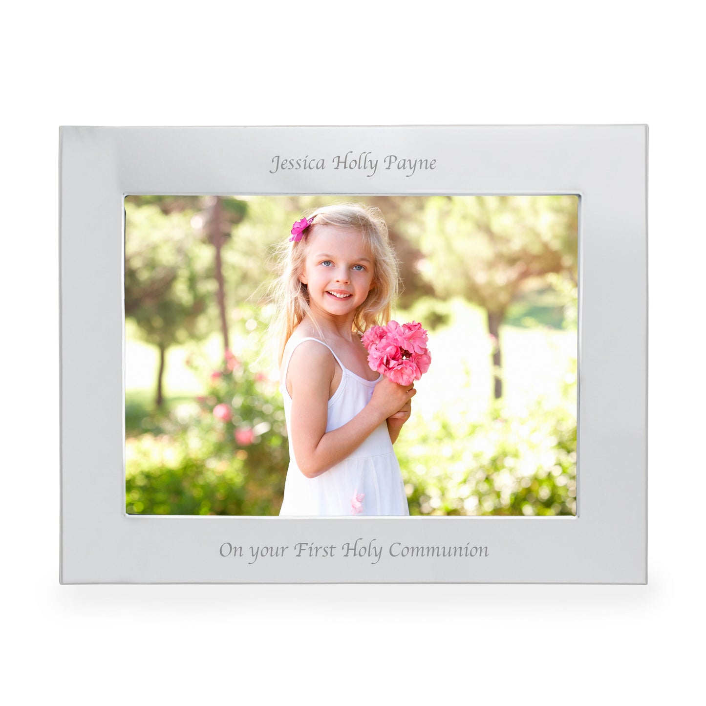 Personalised Silver 5x7 Landscape Photo Frame - MK&JD Gifts