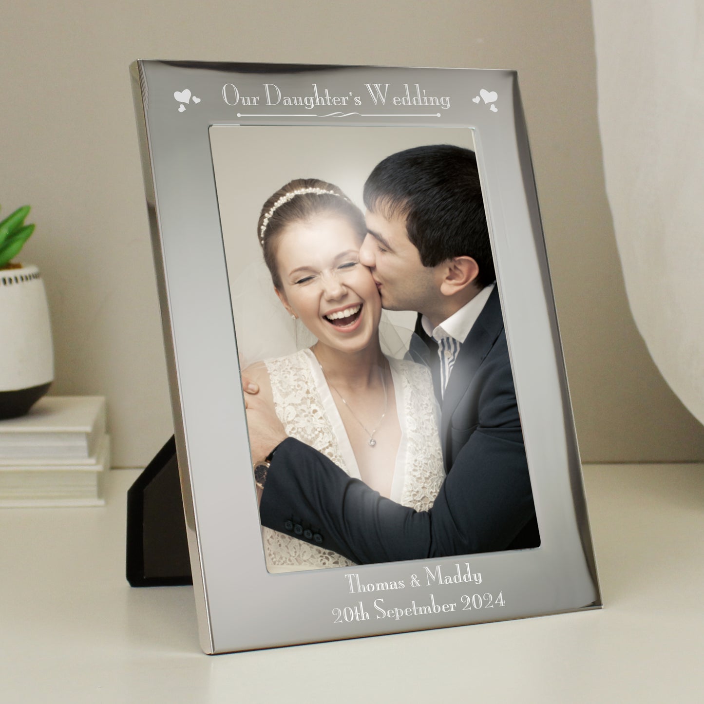 Personalised Silver 5x7 Decorative Our Daughters Wedding Photo Frame - MK&JD Gifts