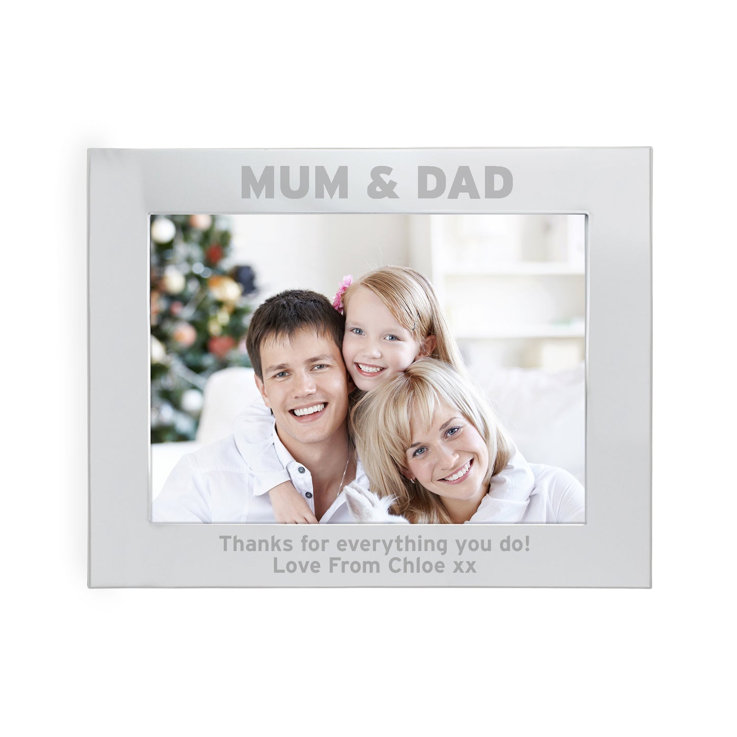 Personalised Silver 5x7 Mum & Dad Photo Frame - MK&JD Gifts