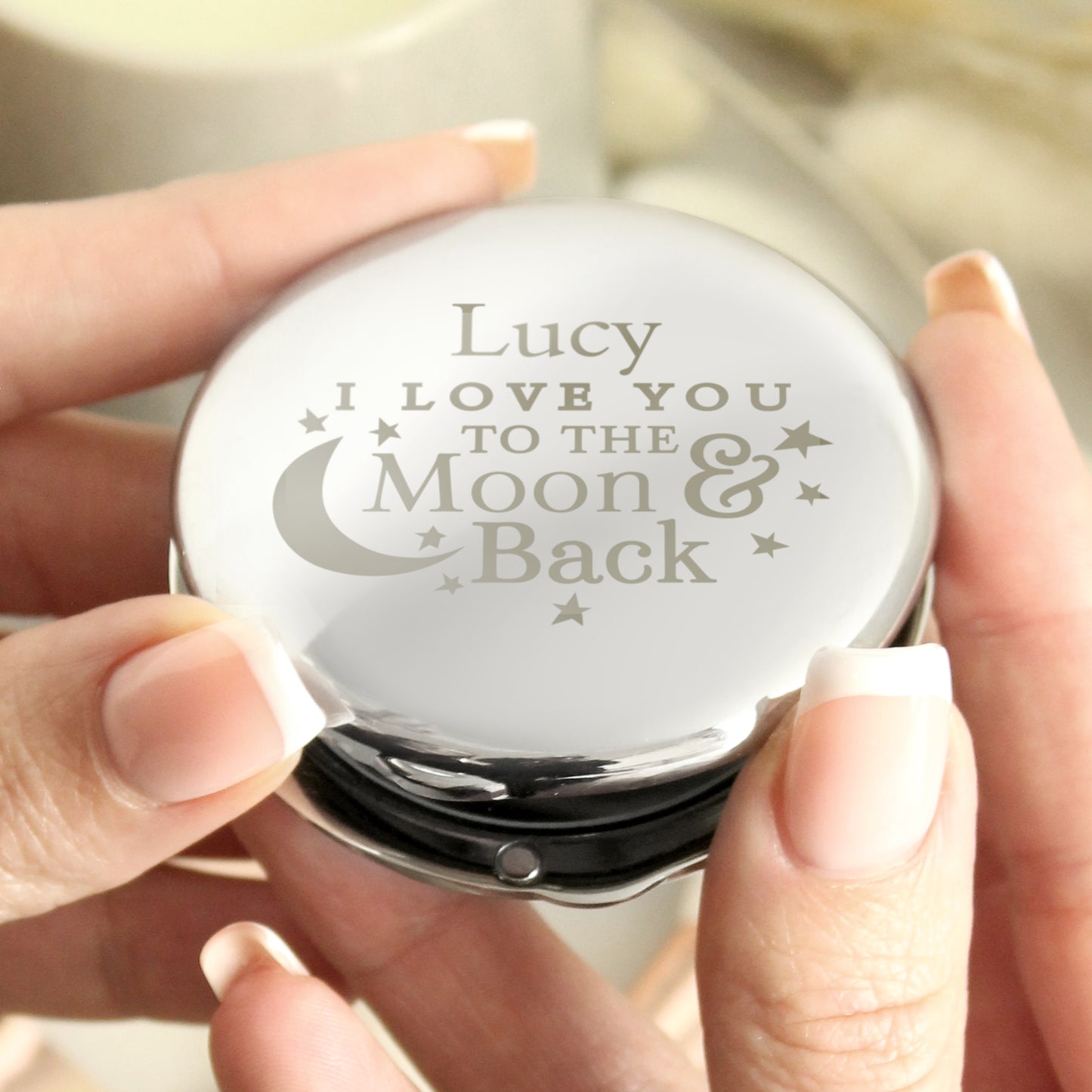 Personalised To the Moon and Back... Compact Mirror - MK&JD Gifts
