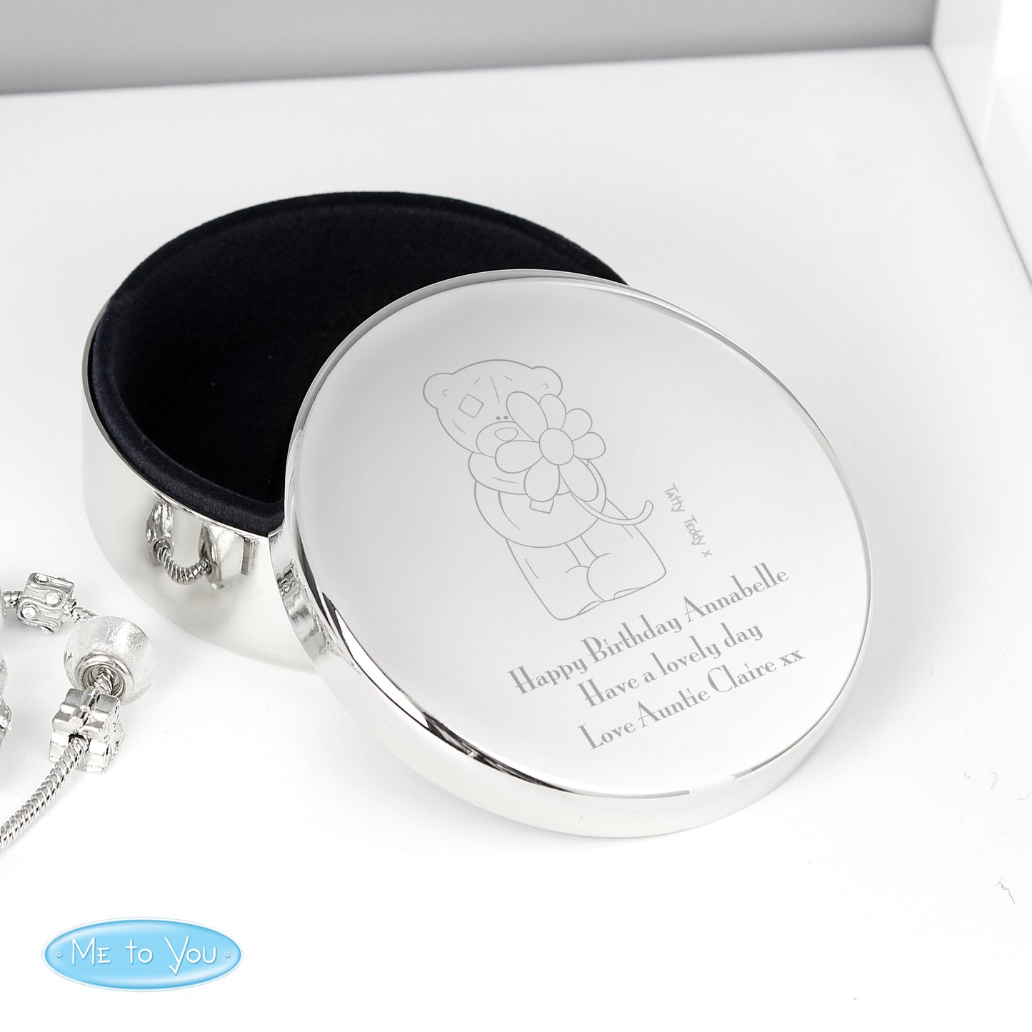 Personalised Me to You Flower Round Trinket Box - MK&JD Gifts