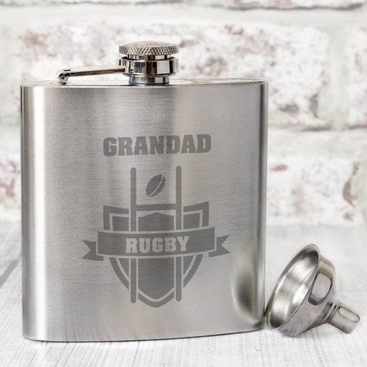 Personalised Rugby Hip Flask - MK&JD Gifts
