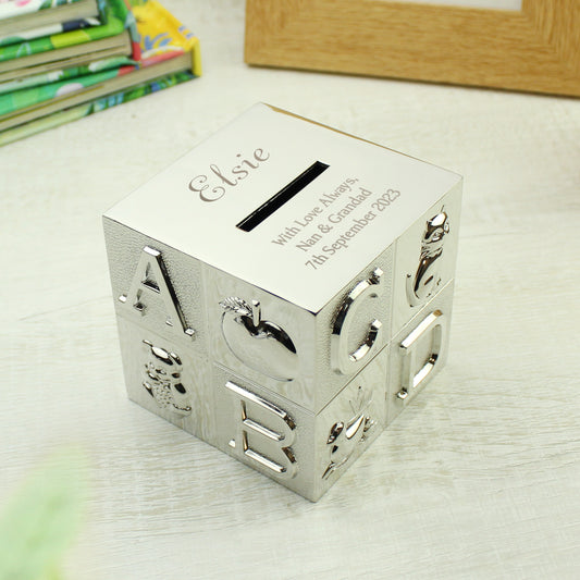 Personalised Bold ABC Money Box - MK&JD Gifts