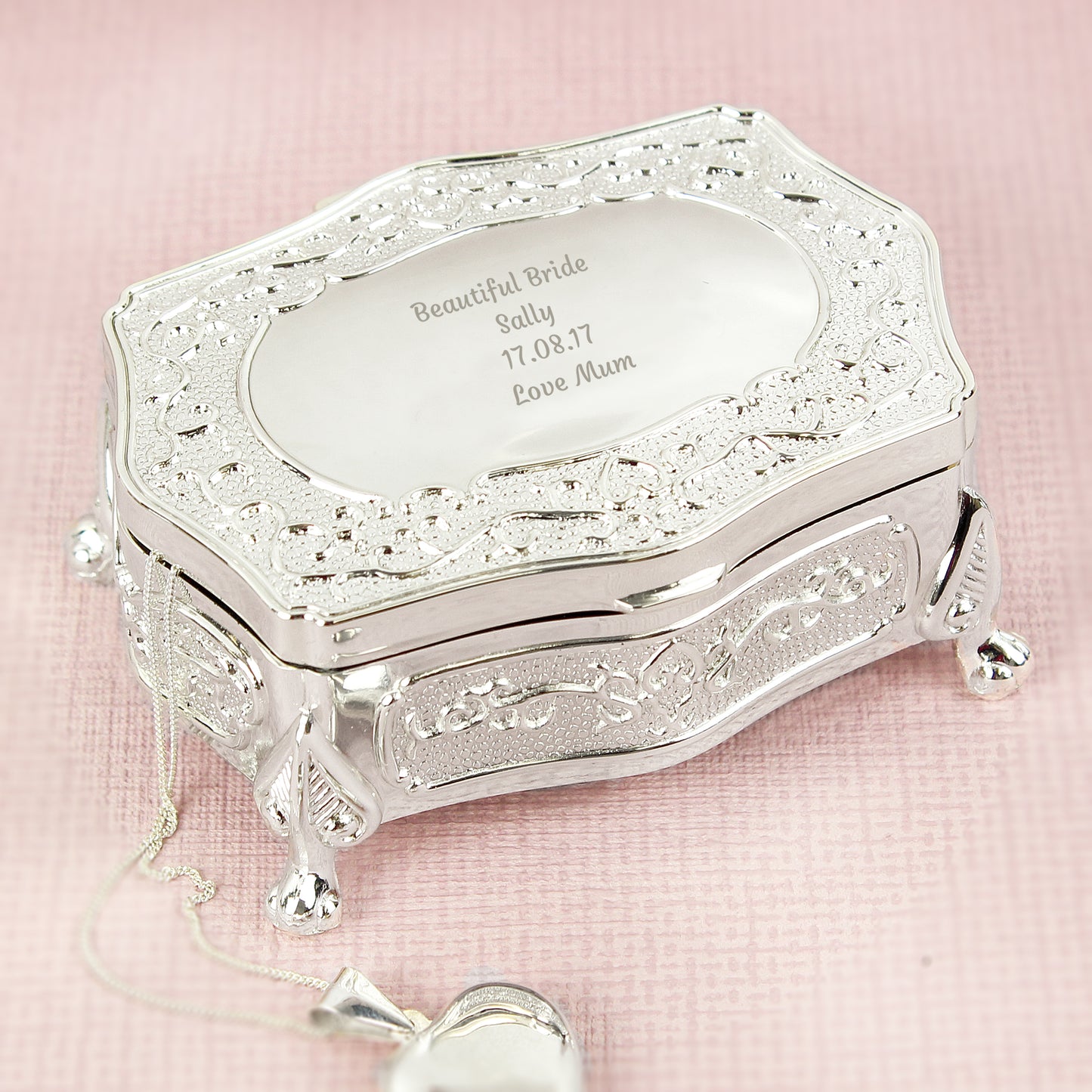 Personalised Any Message Small Antique Trinket Box - MK&JD Gifts