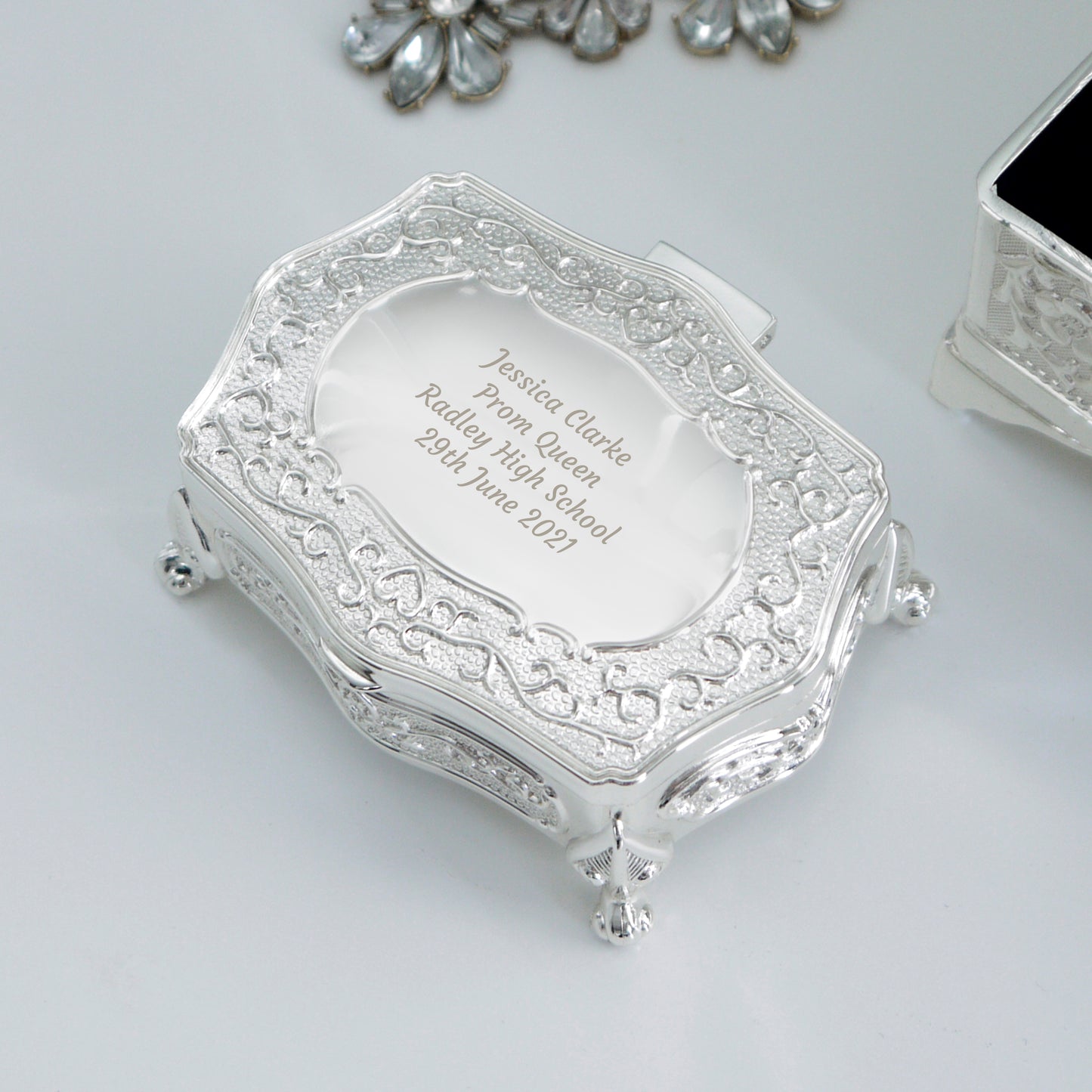 Personalised Any Message Small Antique Trinket Box - MK&JD Gifts