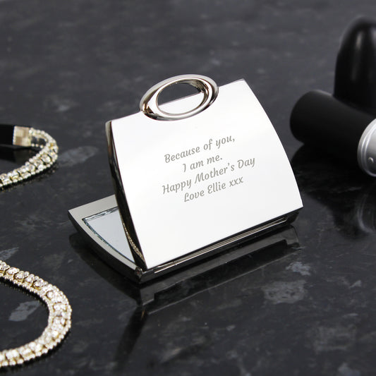 Personalised Any Message Handbag Compact Mirror - MK&JD Gifts
