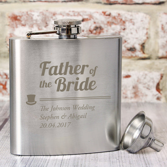 Personalised Father of the Bride Hip Flask - MK&JD Gifts