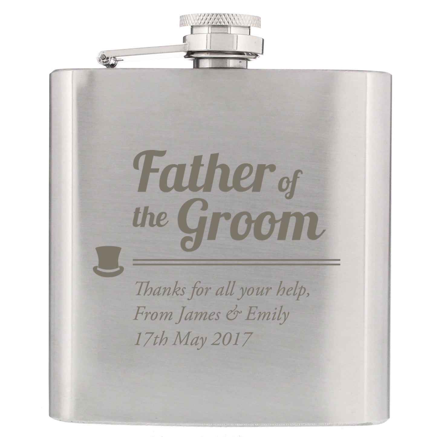 Personalised Father of the Groom Hip Flask - MK&JD Gifts