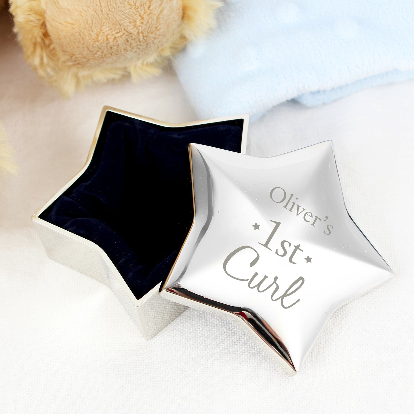 Personalised 1st Curl Star Trinket Box - MK&JD Gifts