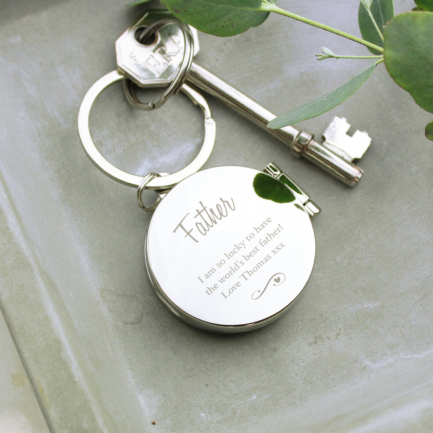 Personalised Swirls & Hearts Photo Keyring - MK&JD Gifts