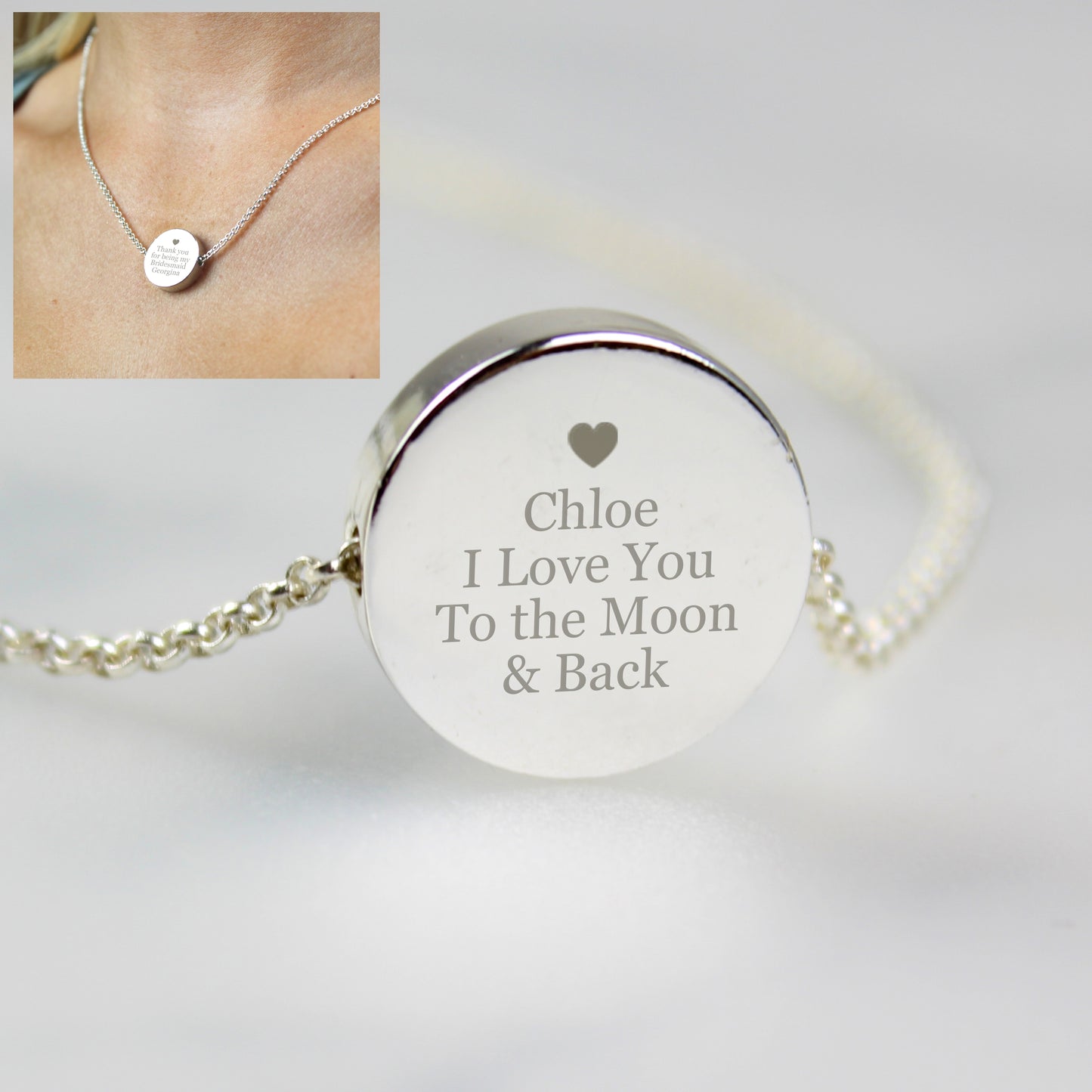 Personalised Any Message Disc Necklace - MK&JD Gifts